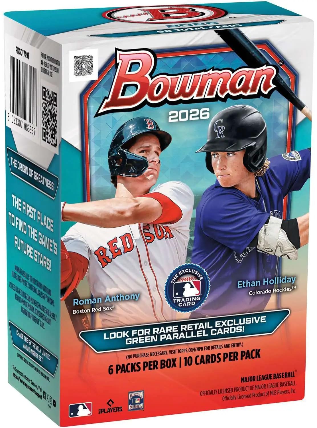 2026 Bowman Baseball Blaster Trading Card Box (Look for Retail Exclusive Green P