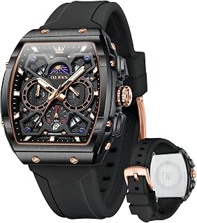 OLEVS Mens Quartz Analog Watch Stainless Steel Waterproof Luminous Date Two Tone Casual Wrist Watch