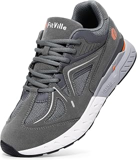 FitVille Extra Wide Walking Shoes for Men Wide Width Sneakers for Flat Feet Plantar Fasciitis Heel Pain Relief - Rebound Core