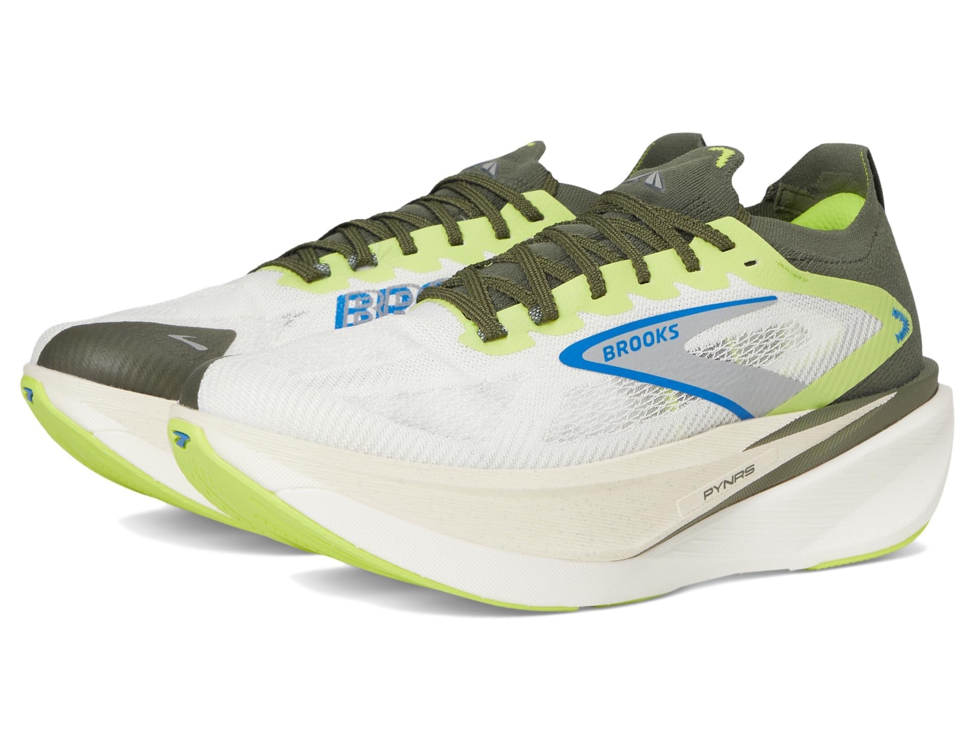Brooks Men's Hyperion Max 3 Blanc/Acid Lime/Blue 12 Medium