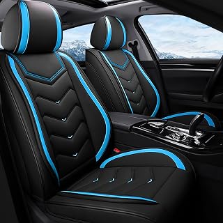Car Seat Covers Fit for Ford F-150/F-250/F-350 2009-2026, Stylish Sport Seat Cover, Waterproof Wear-Resistant Premium Car Seat Cover，Ford F-150 Seat Covers. (2 Pcs Front/Black Blue)