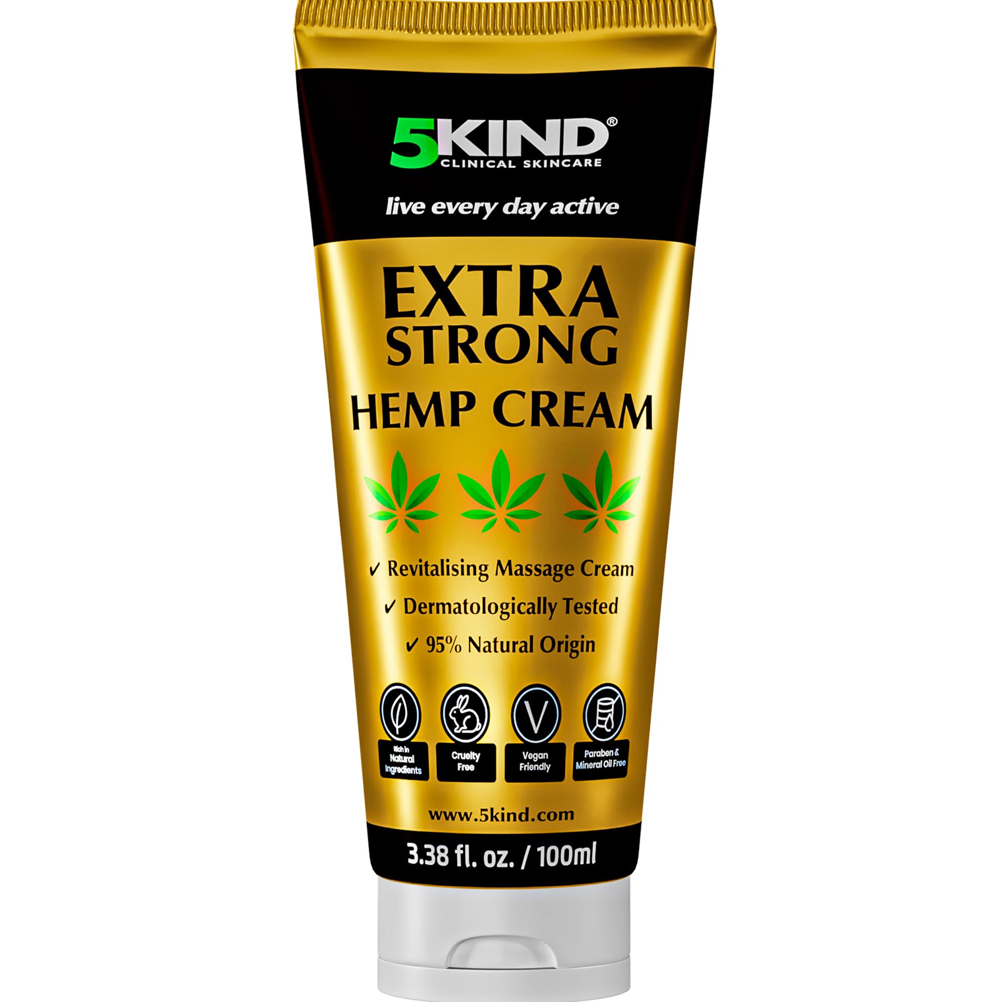 5Kind Extra Strong Hemp Cream 100ml - Hemp and Arnica Cream | for Relaxing Massa