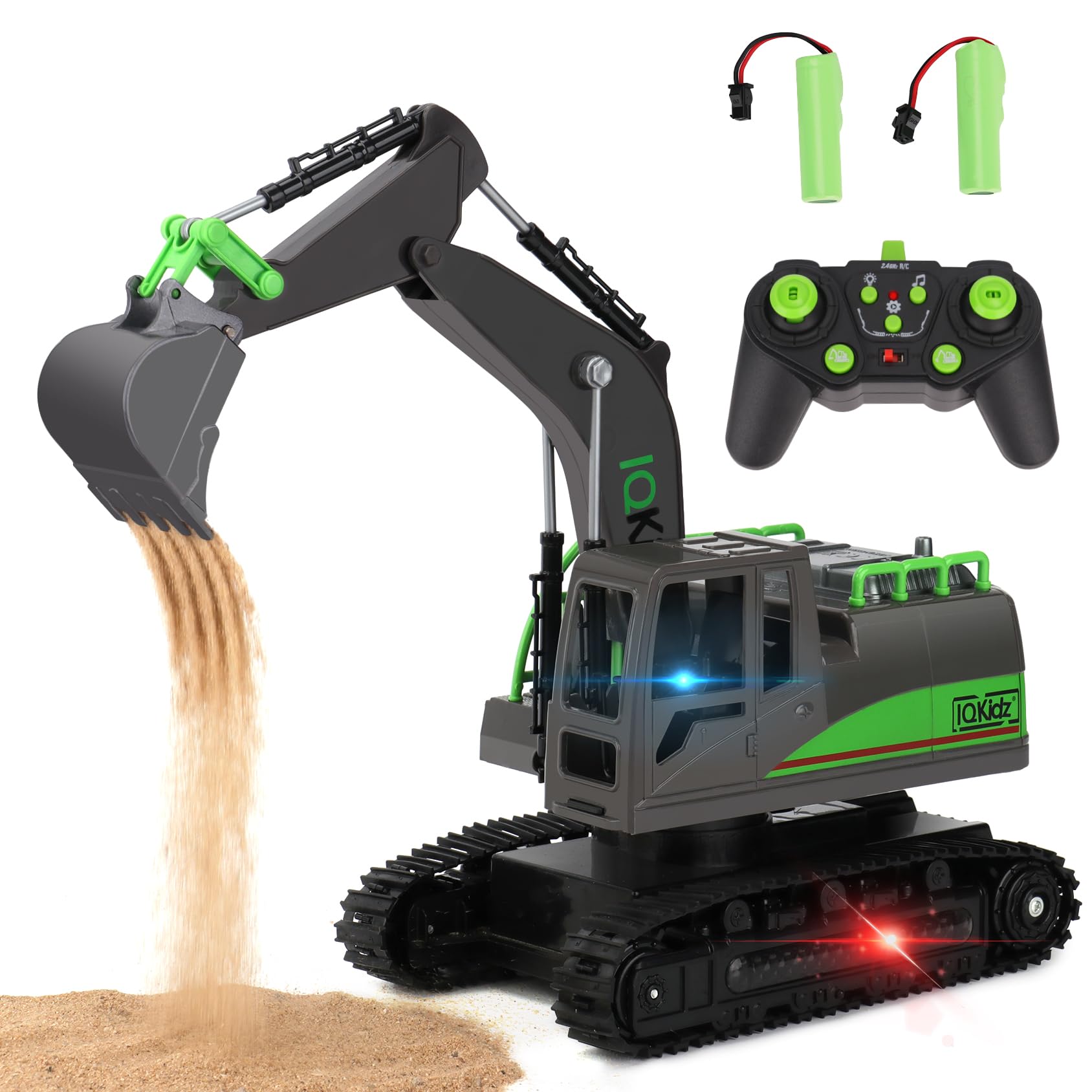 IQKidz Remote Control Excavator Toys for Boys 4-7 Yrs Old - Best Birthday Gift f