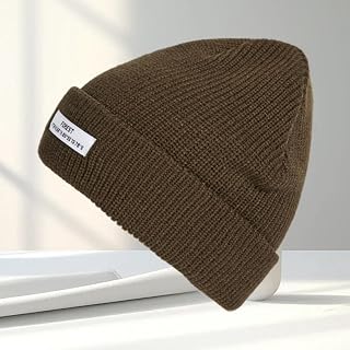 Classic Knitted Cap with Square Patch for Simple and Casual Everyday Use