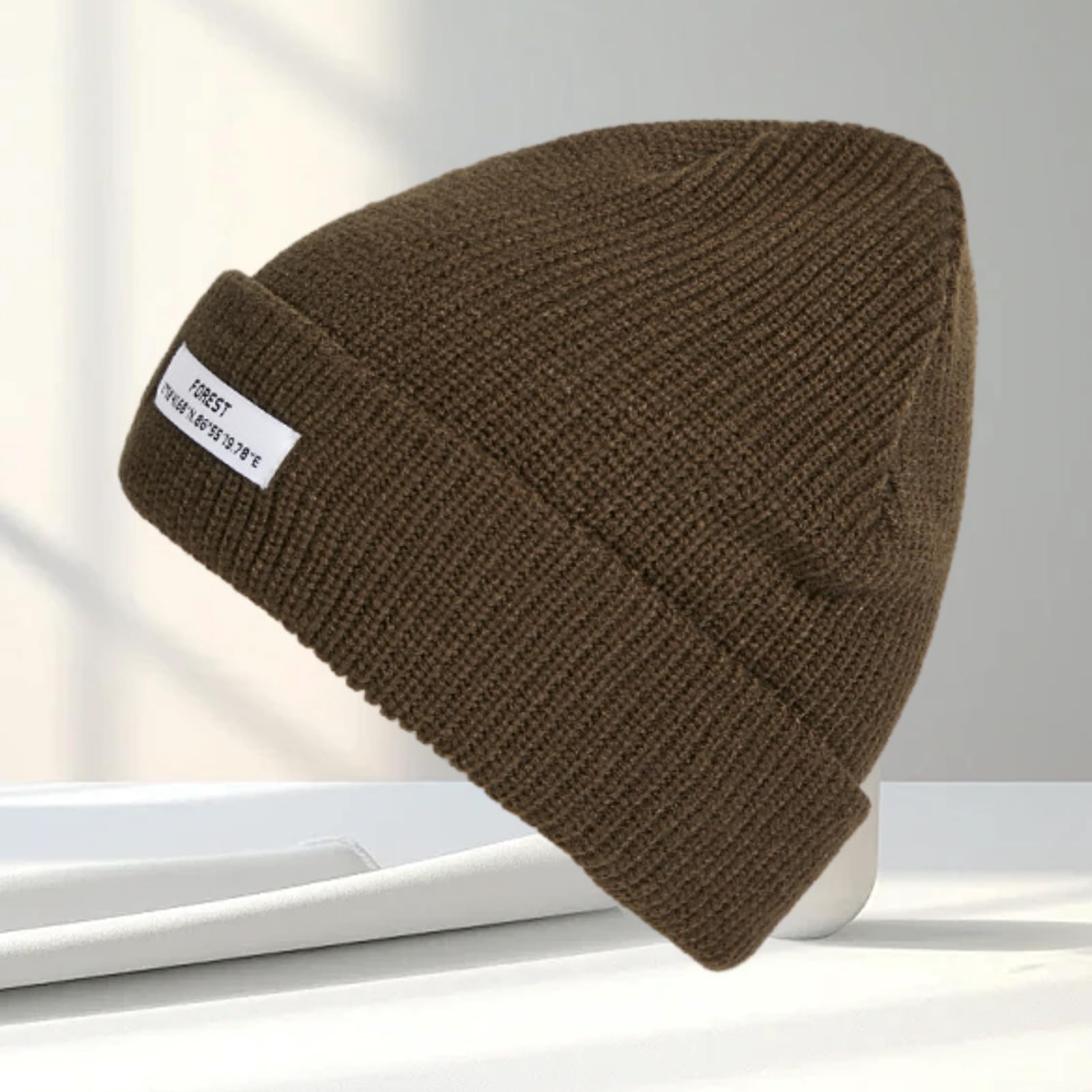 Classic Knitted Cap with Square Patch for Simple and Casual Everyday Use