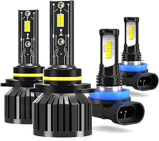 LED Headlight Bulbs Fit For Ford Explorer 2011-2016 Light Bulbs,9005 High Low Beam H11 Fog Light High Performance HeadLights Bulb,Plug N Play,Super Bright 6000K White Light Bulbs,Pack of 4