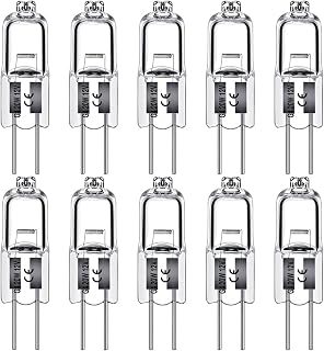 Levidon G4 Halogen Light Bulbs 20W 12V Clear Capsule 2 Pin Lamp Bulb Halogen Pin Base Warm White Dimmable 10 Pack
