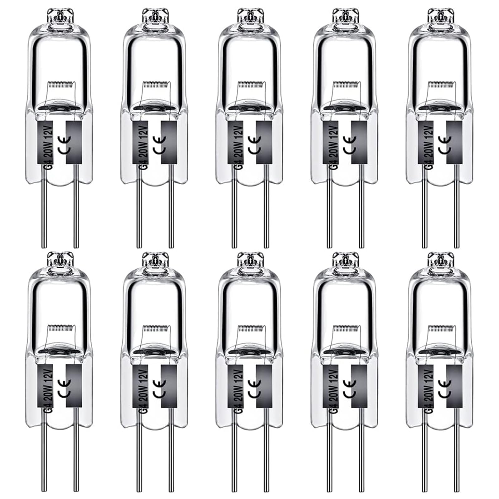 Levidon G4 Halogen Light Bulbs 20W 12V Clear Capsule 2 Pin Lamp Bulb Halogen Pin