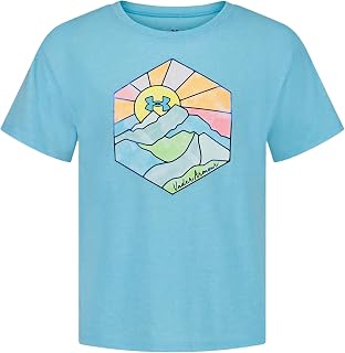 Under Armour Classic Boys Center Logo tee, Brand Print and Baseball Designs, Crew Neck
