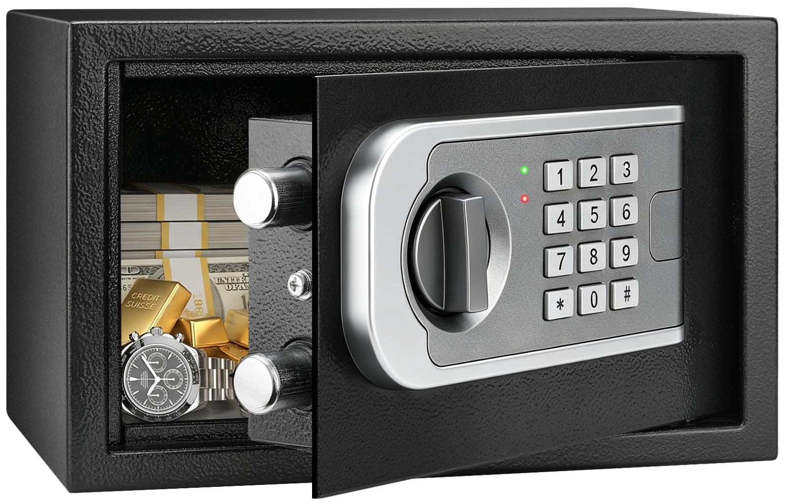 [UPGRADED] Small Safes for Home Dorm, 0.30 Cuft Mini Safe Box | with Fireproof W