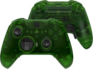 eXtremeRate Full Set Shell Buttons for Xbox One Elite Series 2 Controller, Clear Green Replacement Faceplate Back Plate Bottom Shell with Buttons for Xbox Elite Series 2 Core Controller - Model 1797