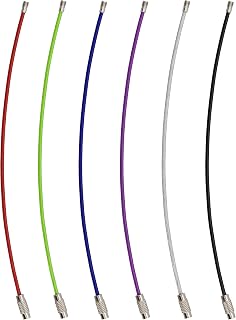 Wisdompro Wire Keychain Holder with Screw-Type Key Ring, Stainless Steel Key Chain for Key Storage, Loss and Theft Prevention, Colorful, 11cm/16cm, Set of 6/12/20/100 Pieces