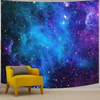 Apdidl Galaxy Wall Tapestry, Outer Space Themed Party Decorations Backdrop | Star Starry Night Wall Hanging, Blue Sky Wars Tapestries Bedroom, Purple Birthday Poster Decor for Living Room (51'' x 60'')
