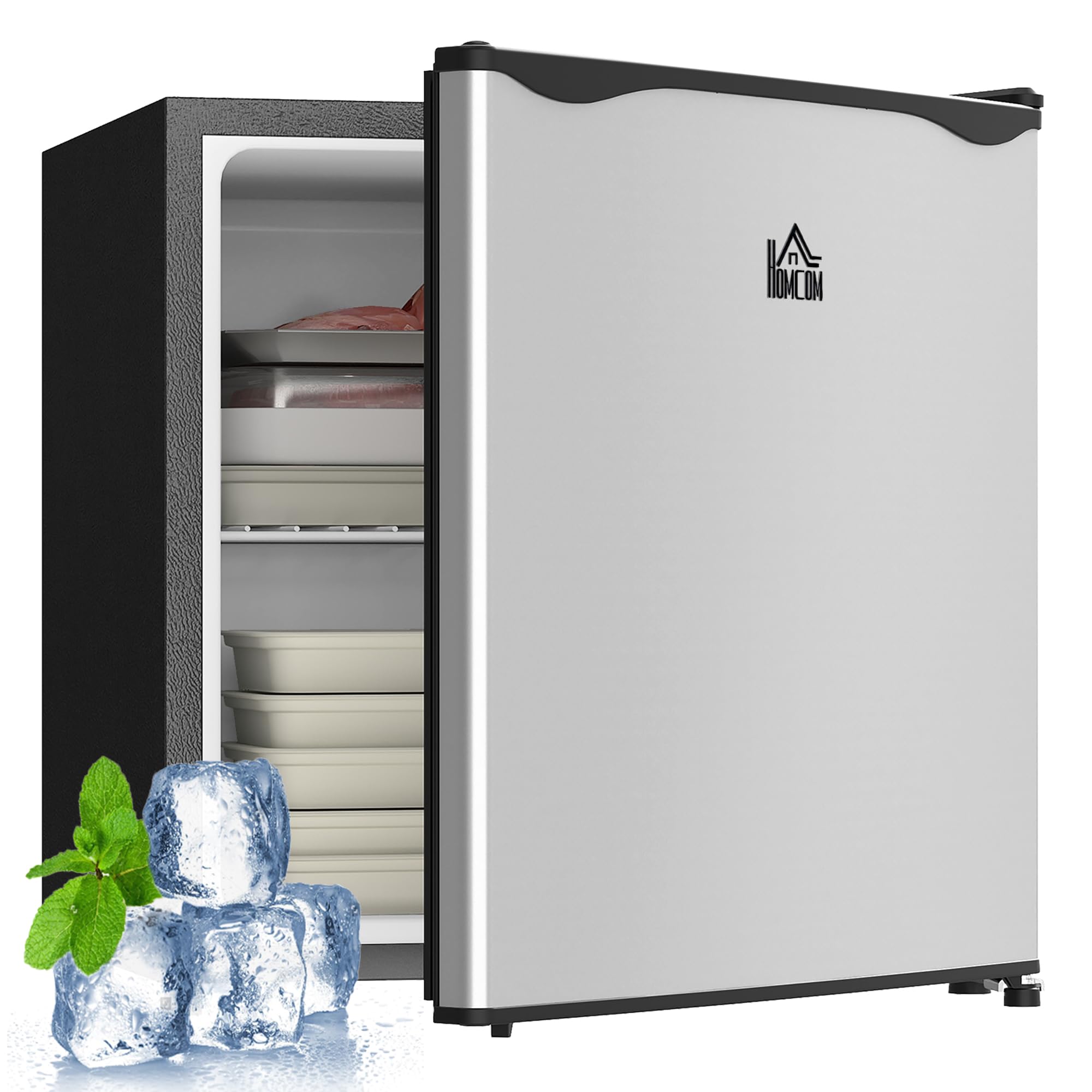 HOMCOM Mini Freezer Countertop Compact Upright Freezer 1.1 Cu.Ft Silver | Remova