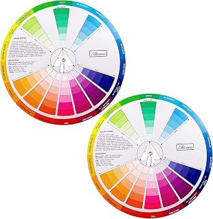 Nextpal 2 Pcs Color Wheel Set, Art Makeup Mixing Guide New | Visual Color Harmonies &amp; Relationships.Illustrate Mixing Rules. Sturdy lightweight Material with Smooth Spin.Easy to Carry.