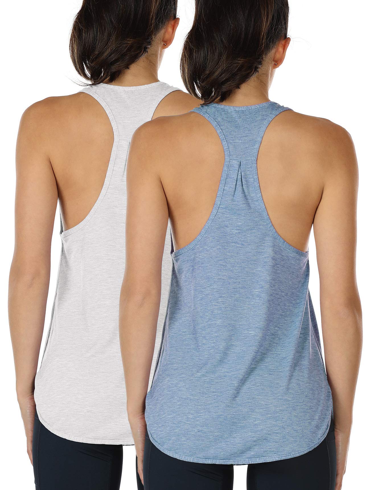 icyzone Sports Yoga Tank Top for Women Sports Vest Pack of 2
