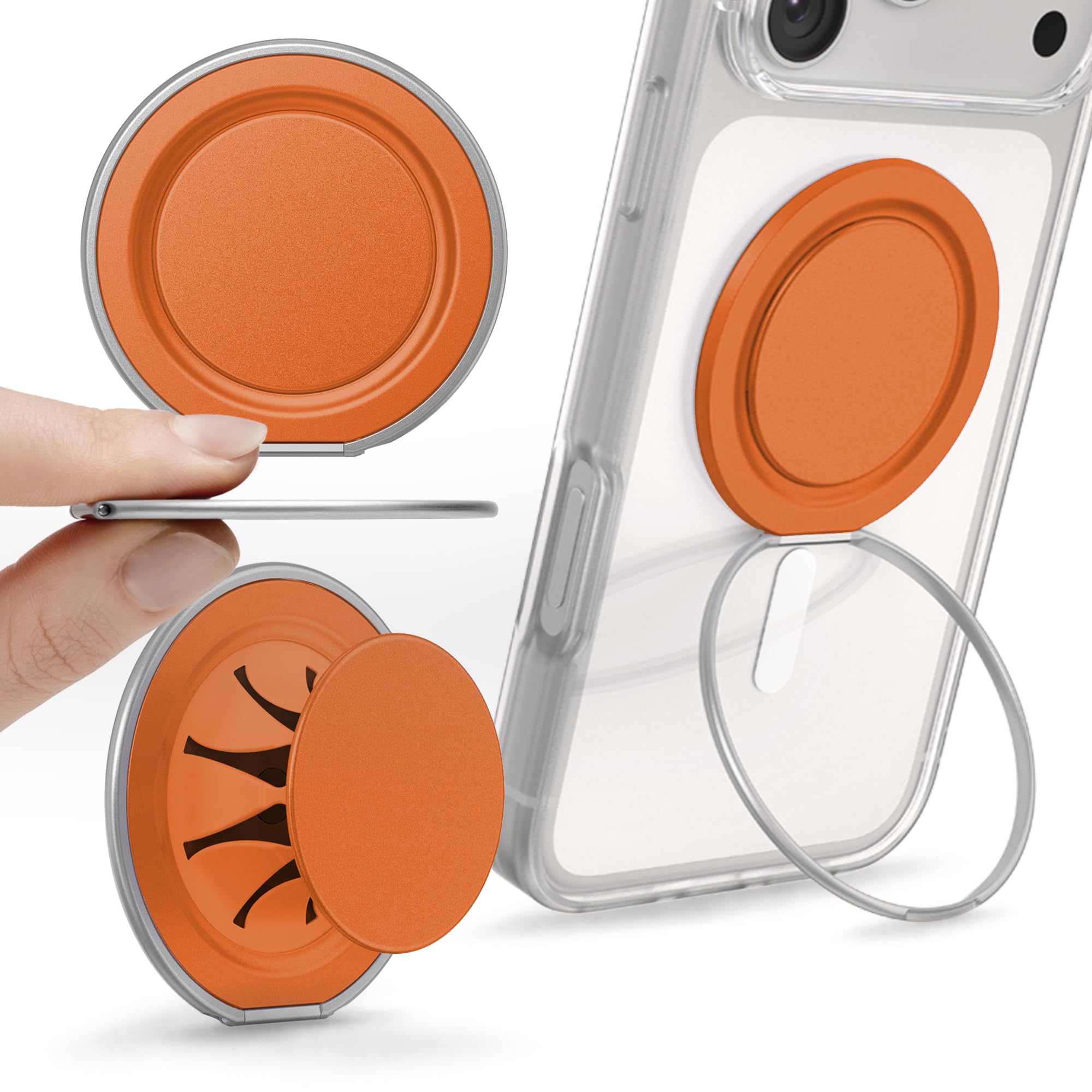 PopSockets Low-Pro Grip for MagSafe, Thin Profile- Orange