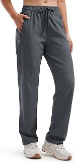 Libin Women's Trekking Trousers Lightweight Quick Dry Waterproof Cargo Travel Casual Safari Hiking Parachute Walking Trousers