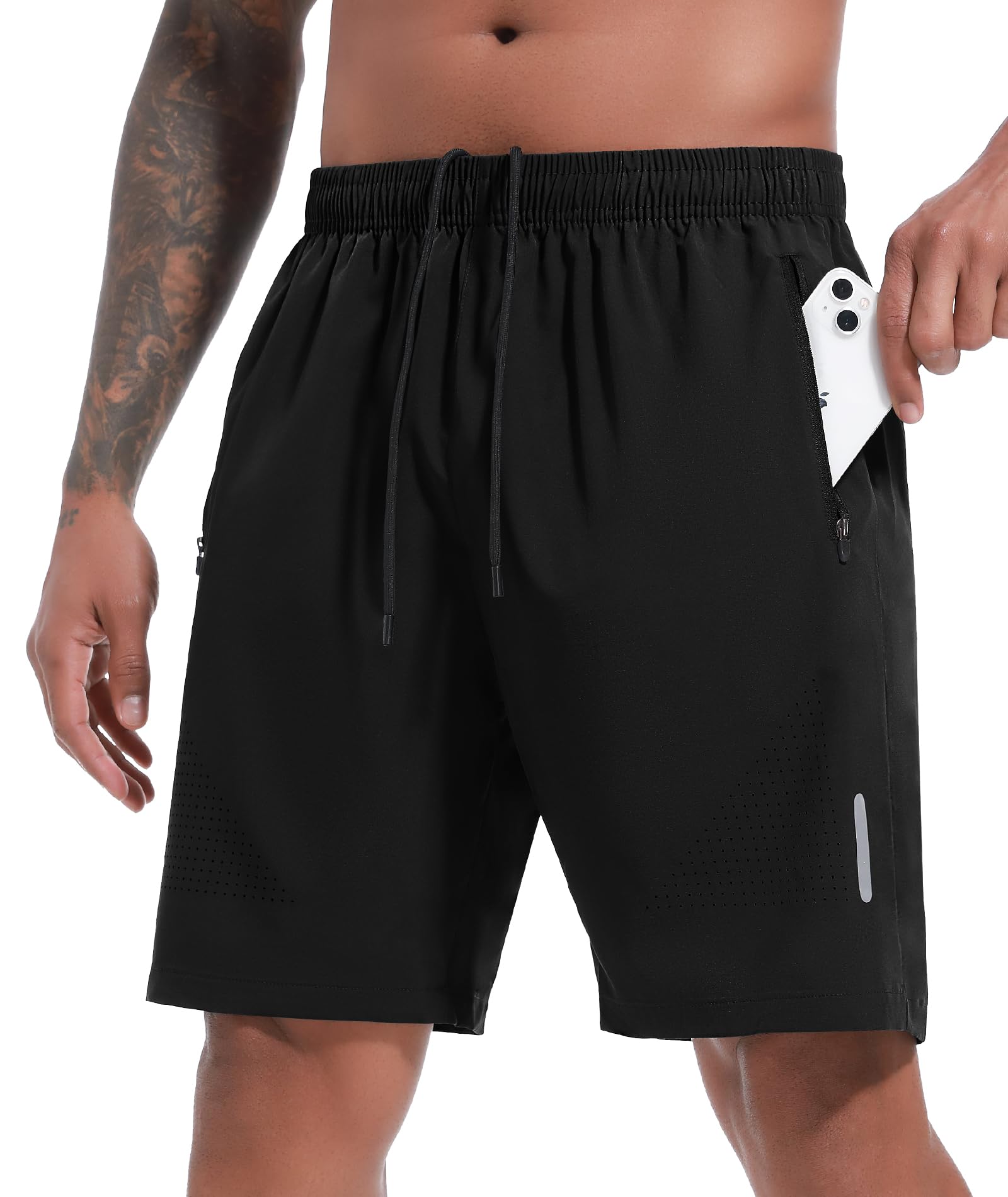 SIHOHAN Mens Gym Shorts 7" Quick Dry Sports Running Short with Zip Pockets | Bre