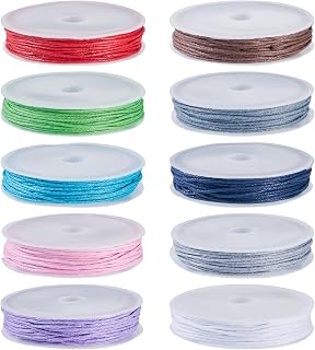 10 Rolls 1mm Polyester Waxed Thread for Bracelet Making, Braiding, Leather Sewing, Beading, DIY Crafts