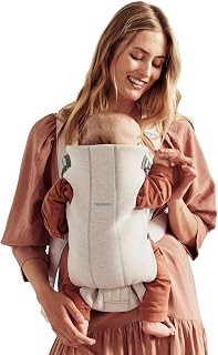 BabyBjörn Baby Carrier Mini, Light Beige, 3D Jersey | Newborn Carrier, Ergonomic, Easy-to-Use