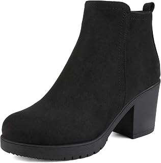 DREAM PAIRS Women's Block Heel Chelsea Ankle Boots