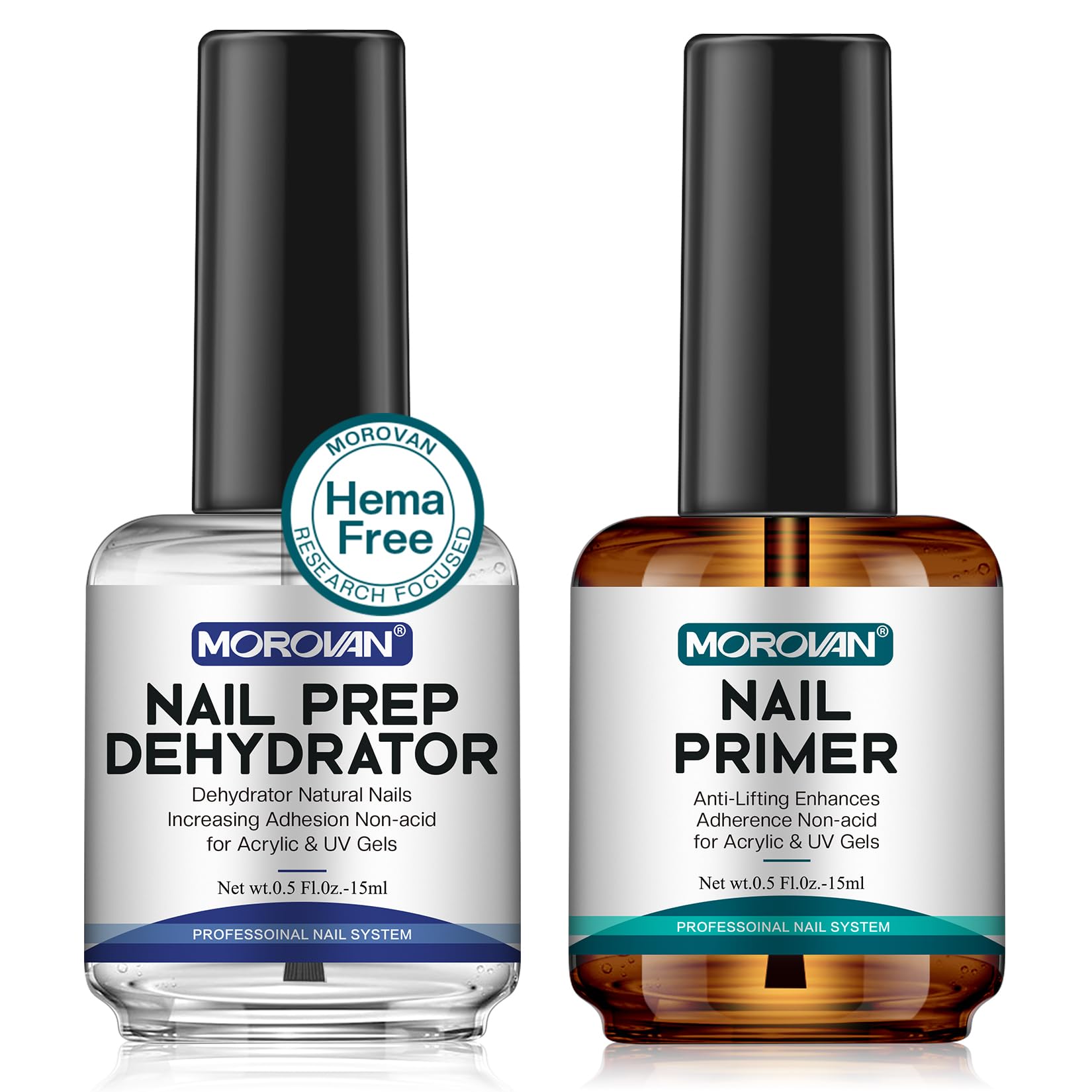 Morovan Professional Natural Nail Prep Dehydrate and Acid-Free Primer, Dehydrato