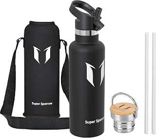 Super Sparrow Stainless Steel Water Bottle – Sports Water Bottle 750 ml – Standard Mouth – BPA Free, for Children and Adults, Sports, Office, Yoga, Cycling
