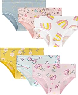 Girls Underwear Little Girls Panties Briefs Comfortable Cotton Soft Cute Pattern 6 Pack for 2-8 Years