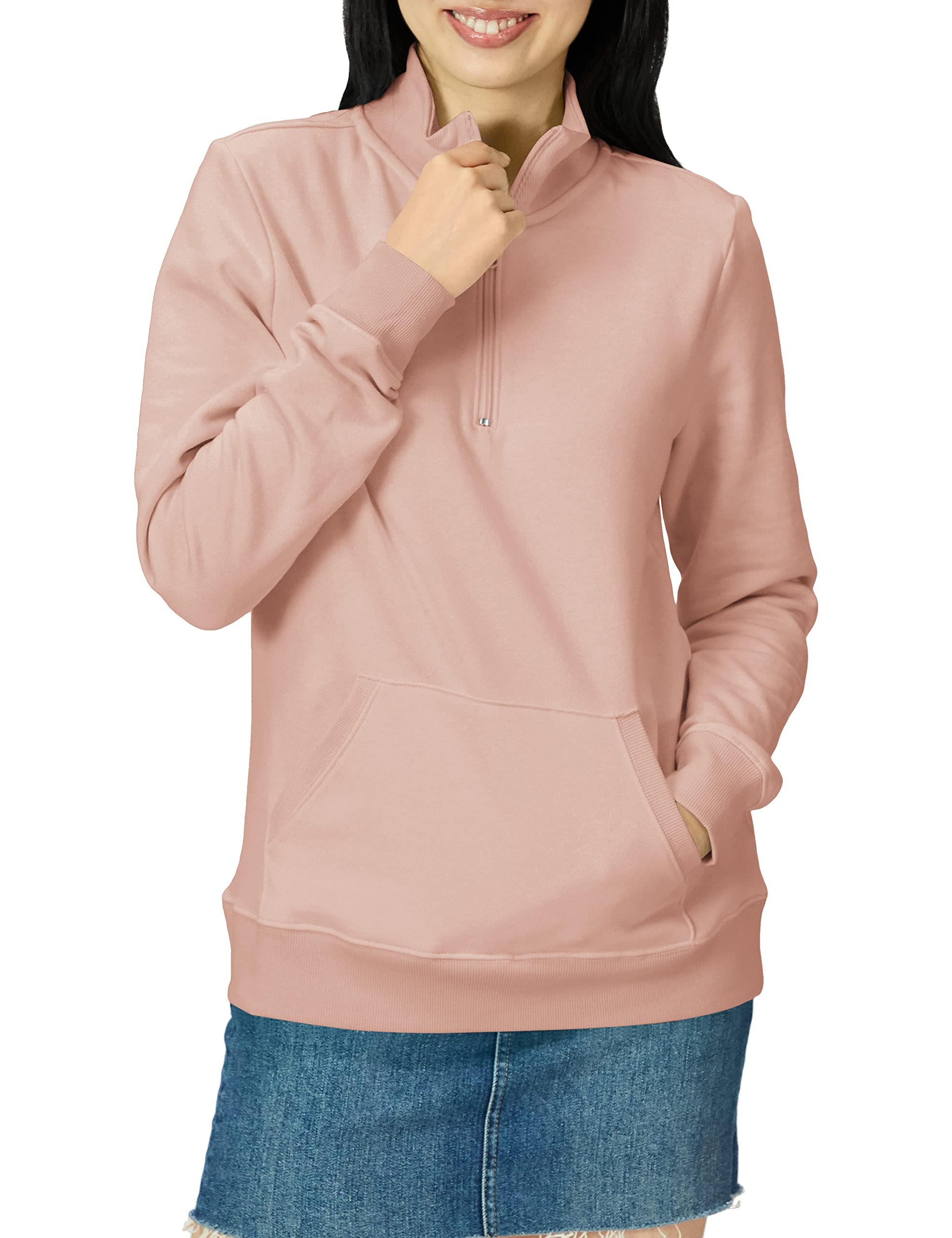 Amazon Essentials Women's Long Sleeve Quarter Zip Fleece Top (Available in Plus 