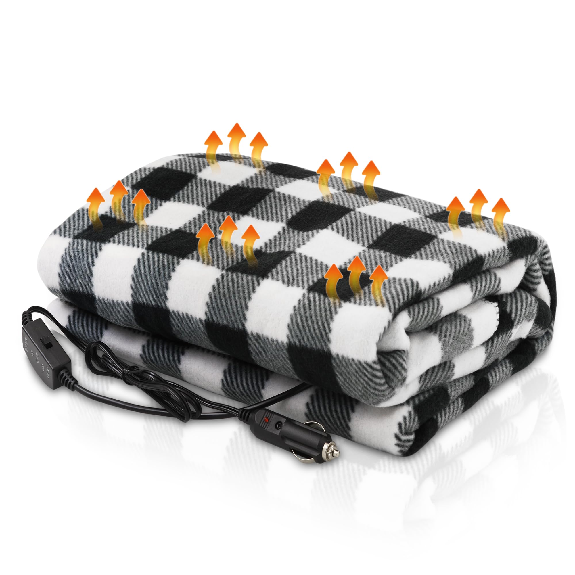 Plainsity Heated Car Blanket,12-Volt Electric Blanket for Car Truck SUV RV Porta