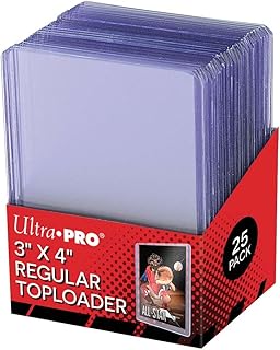 Ultra Pro 3" x 4" Clear Regular Toploader for Trading Cards – 25 Pack | Rigid Plastic Card Protectors with Clear Viewing, Fits Standard Cards Up to 35pt for Storage, Display, Trading and Shipping