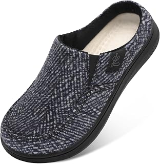 LeIsfIt Men's Wide Toe Box Slippers Cozy Slip-On House Shoes