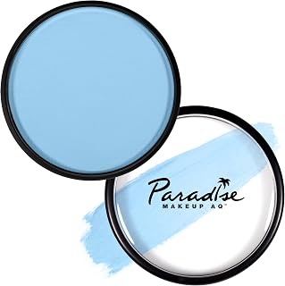 Mehron Makeup Paradise AQ - LIGHT BLUE, Water-Activated Face & Body Paint | 1.16 oz Professional Face & Body Paint Makeup for Cosplay, Theater, & Halloween. Vegan, Cruelty-Free, & Made in USA.