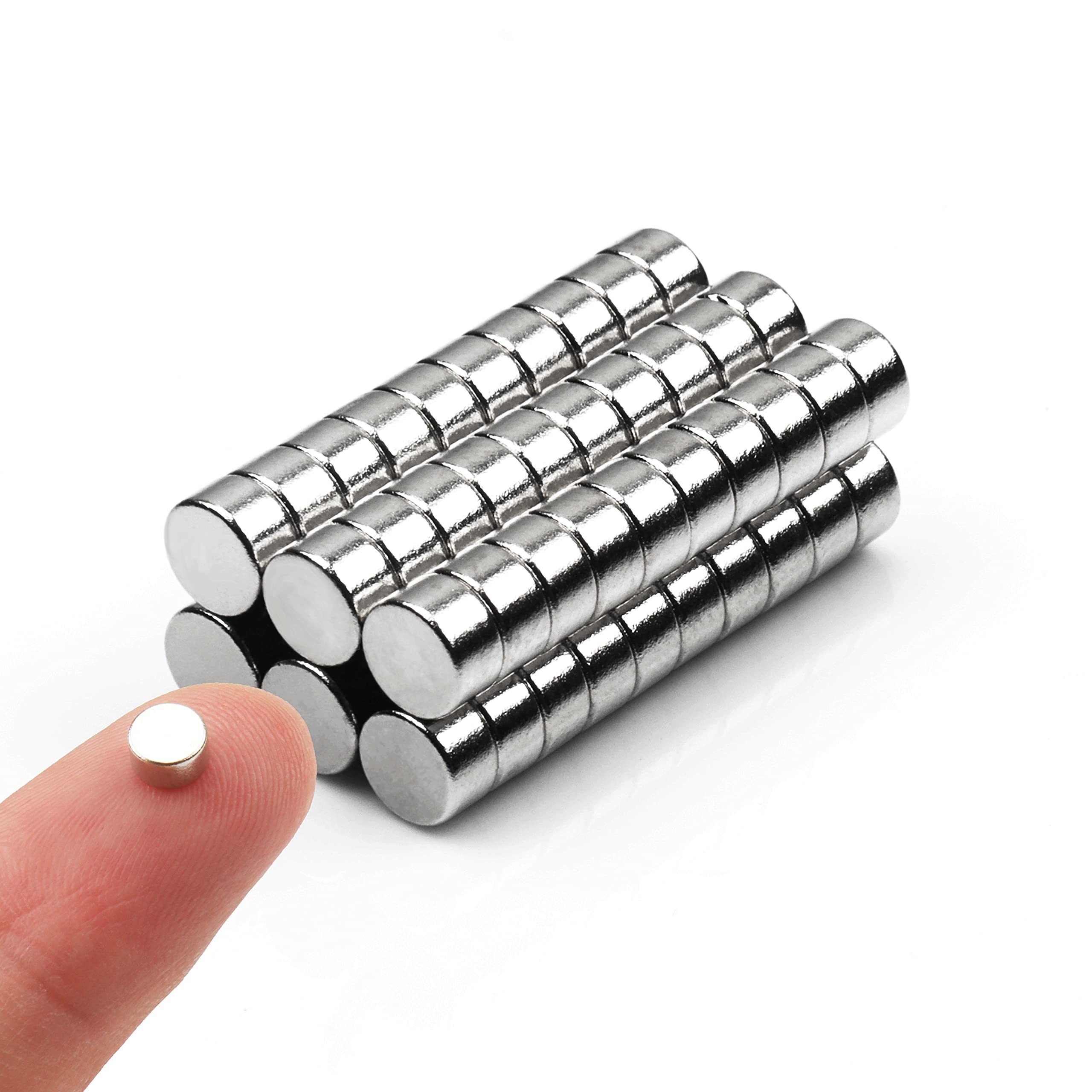 60pcs Small Magnets,Round for Refrigerator , Cylinder, Fridge , Office , Whitebo