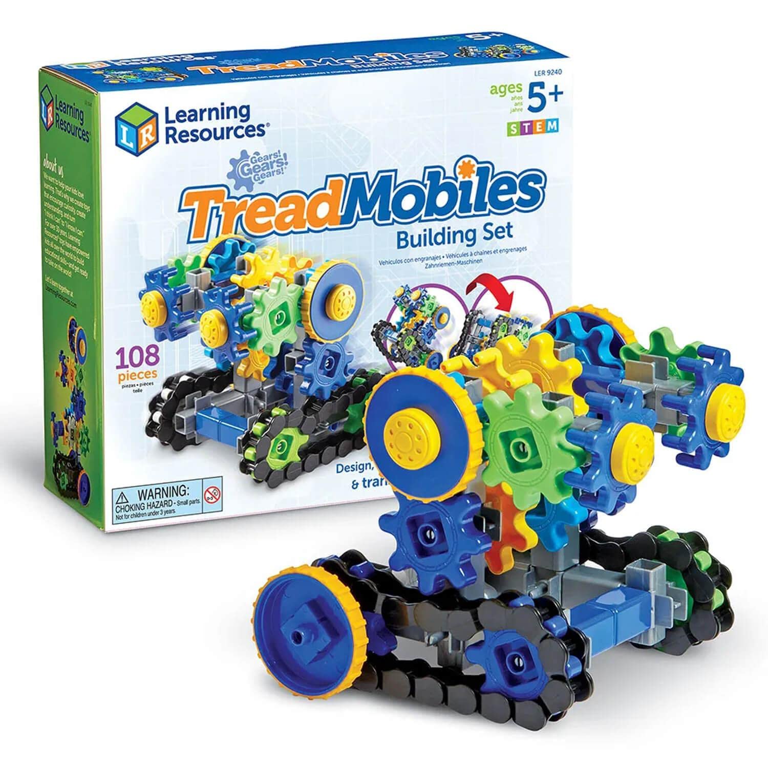 Learning Resources Gears! Gears! Gears! Treadmobiles Building Set, STEM Toys, De