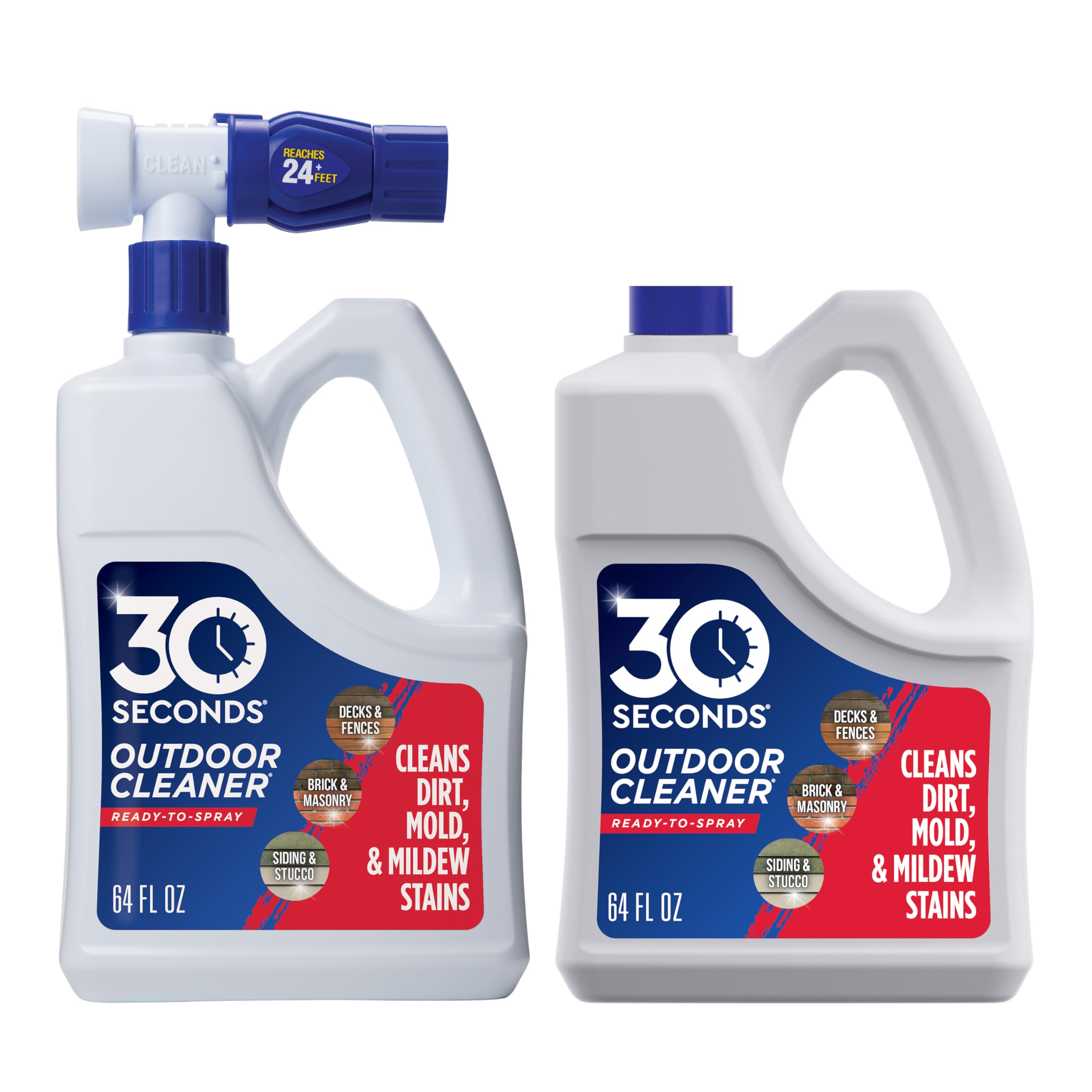 30 SECONDS Outdoor Cleaner 2 Pack with Hose End Sprayer | Mold & Mildew Cleaner