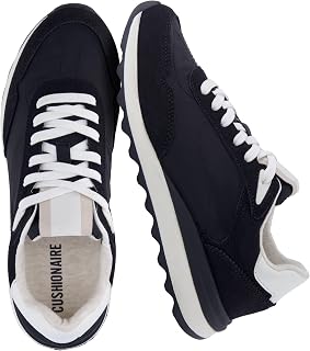 CUSHIONAIRE Women's Nylon Lace-up Kicks Sneaker + Comfort Foam, Wide Widths Available