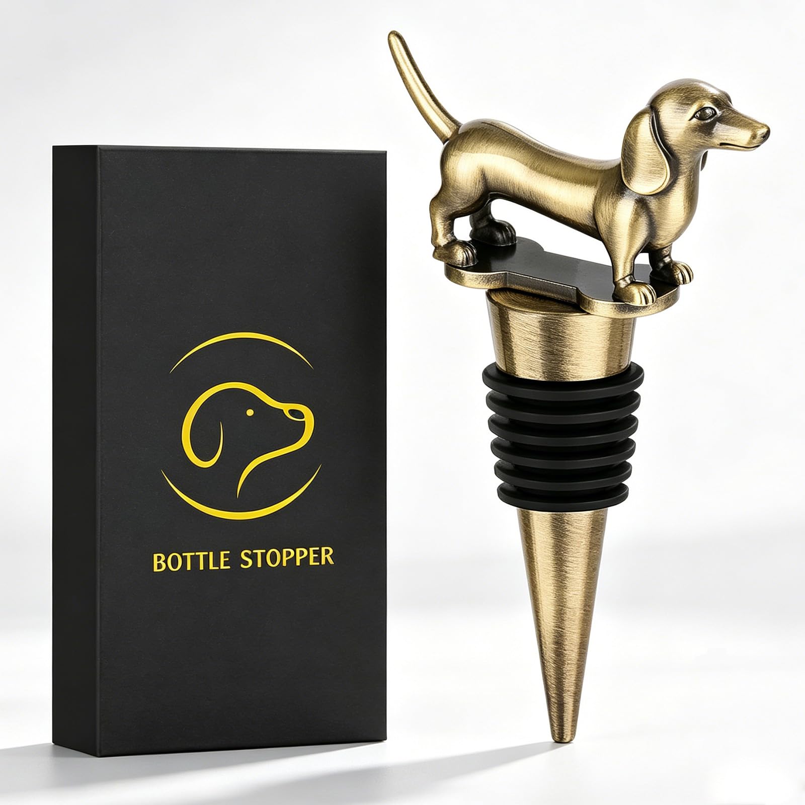 LKKCHER Dachshund Wine Stopper, Wine Gifts for Men Dad Women Sausage Dog Lovers,
