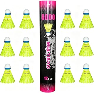 Multibao 12PCS Nylon Badminton Shuttlecocks Durable Windproof & High-Speed 77-79 For Indoor Outdoor Sports Activities Game Practice