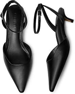 CELLENZ Women Low Kitten Heels: 2 Inch Comfortable Closed Toe Pumps