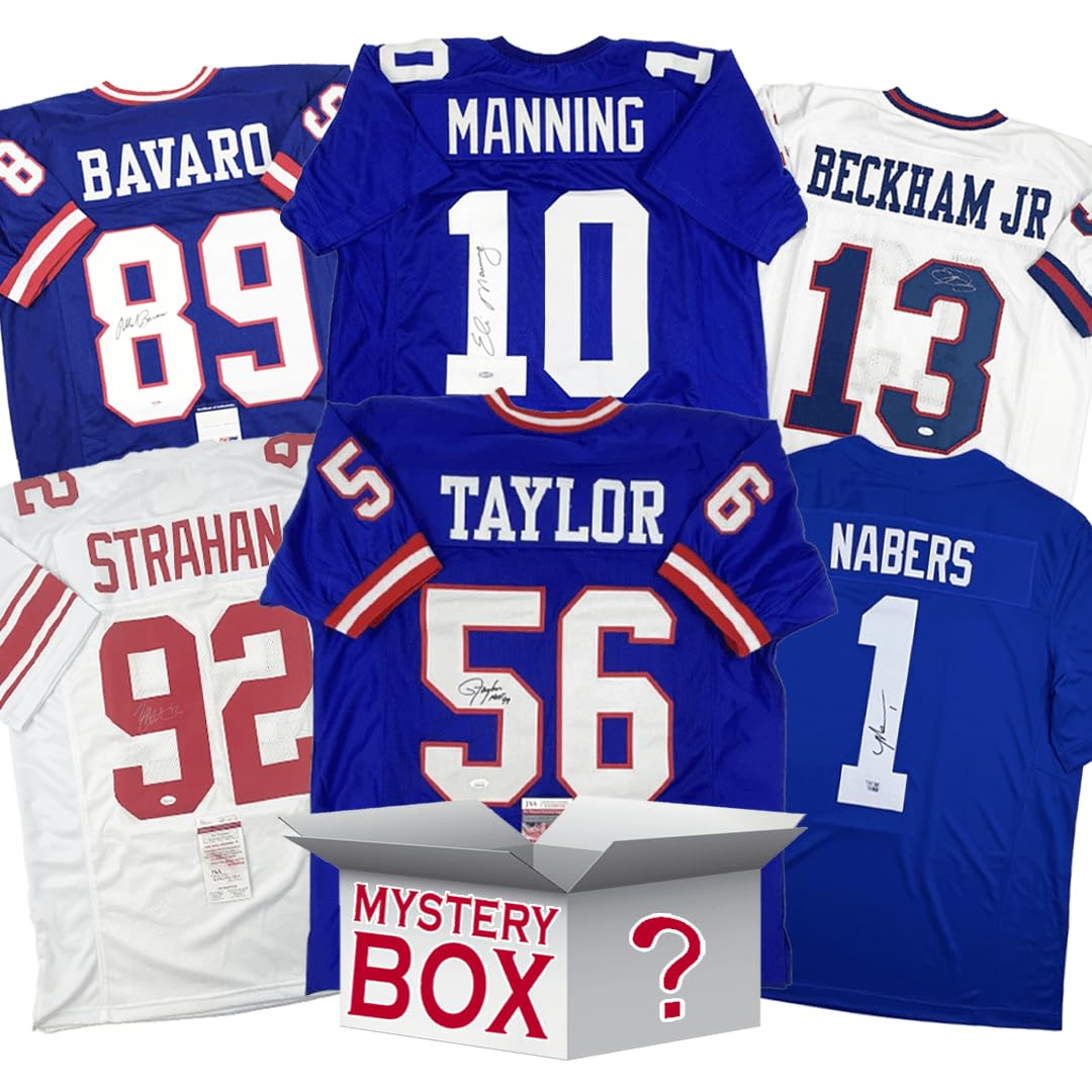 Autographed/Signed New York Football Jersey Mystery Box with PSA JSA or Beckett 