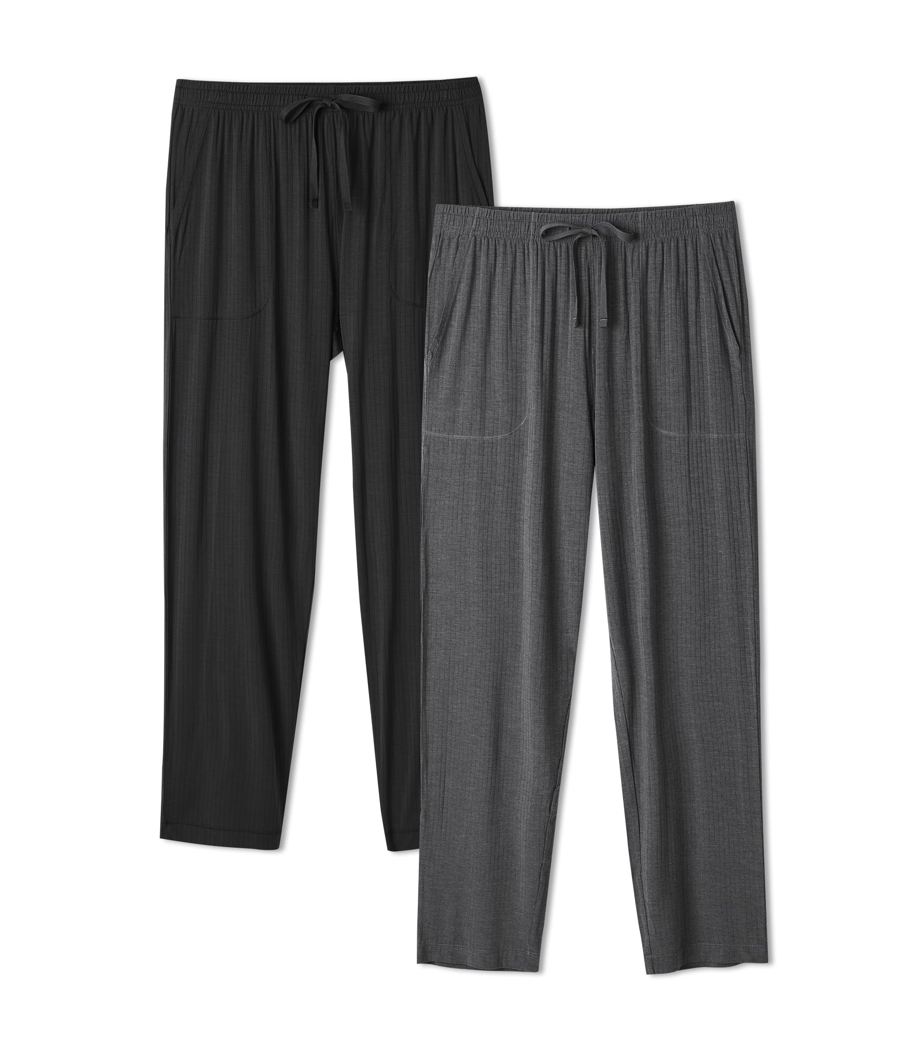 DAVID ARCHY Mens Pajama Pants Bamboo Rayon Lightweight Knit Sleep Bottoms, Soft 