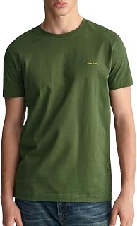 GANT Men's Short Sleeve T-Shirt with Contrast Logo, Green Pine Wood, S