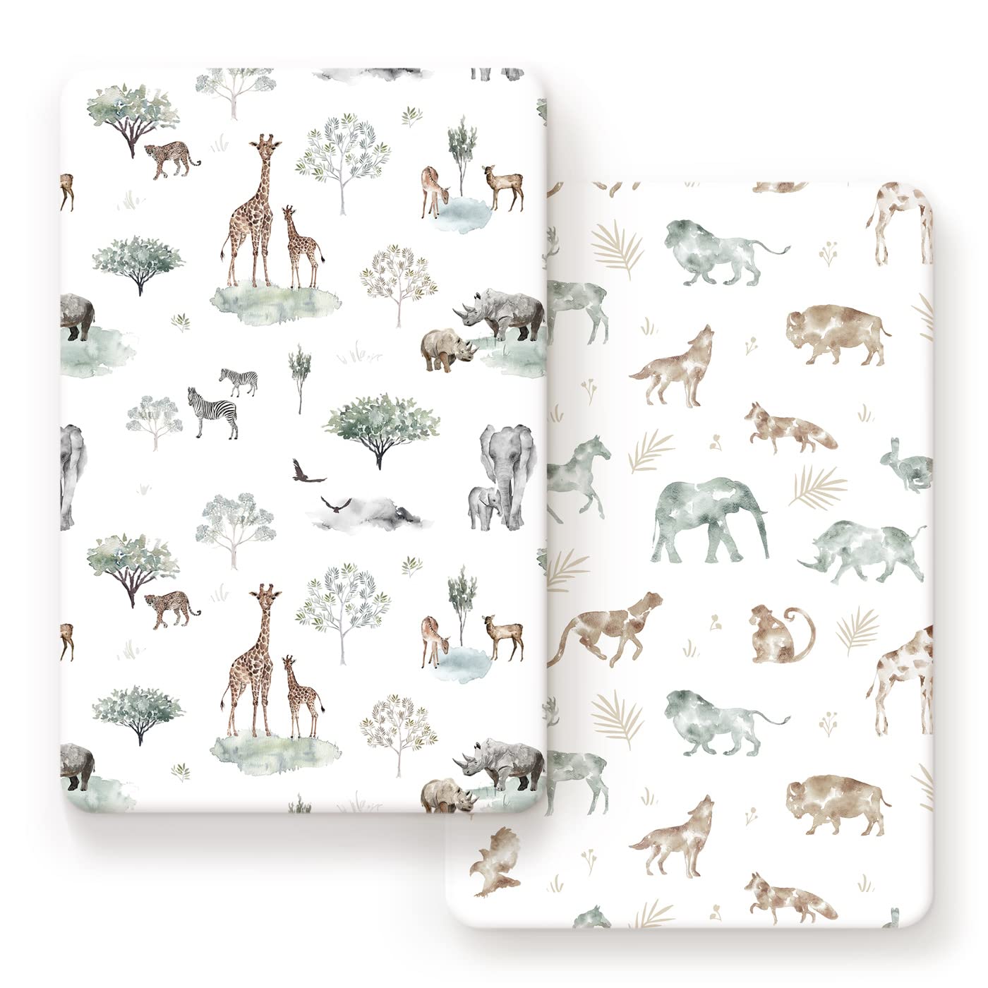 Stretchy Ultra Soft Jersey Knit Fitted Pack n Play Sheets Set 2 Pack, Portable/M