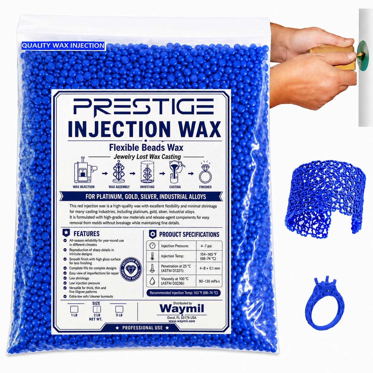 Quality Jewelry Blue Injection Wax Model Jewelry Casting Wax Beads 1 Lb