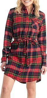 Legendary Whitetails Womens Open Spaces Dress, Plaid Flannel Long Sleeve Button Up Tunic with Beltdresses