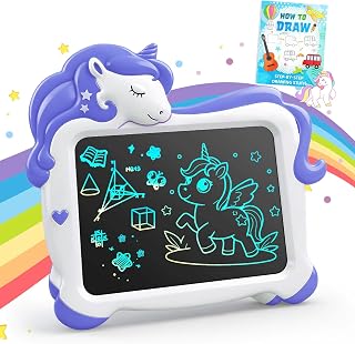 10 Inch LCD Writing Tablet for Kids, Unicorn Toys Gifts for Girls, Colorful Toddlers Drawing Board, Erasable Doodle Pad, Birthday Party for 3 4 5 6 7 8 9 Year Old Girl (Purple)