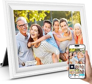 Smart White Digital Picture Frame WiFi Send Photos from Your Phone | 10.1 inch 1280x800 IPS Touch Screen Digital Photo Frame Auto-Rotate Wall Mountable Photo Picture Frame Digital