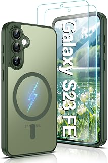 Pilaru Magnetic Case for Samsung S23 FE [Compatible with MagSafe] 2 Screen Protector | Anti-Yellowing & Fingerprints, Shockproof, Skin-Friendly, Translucent & Matte